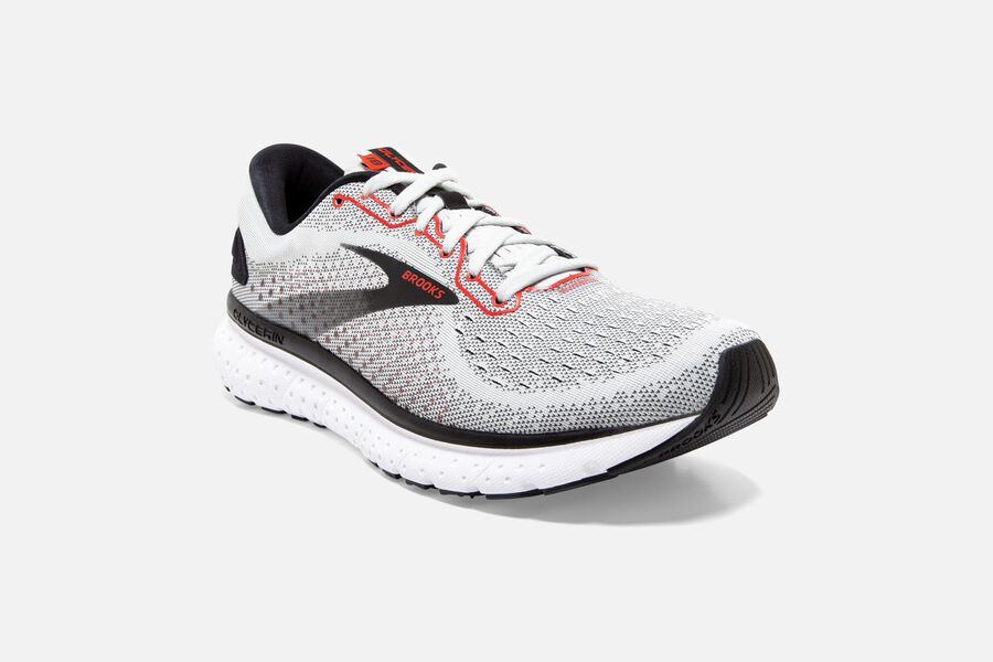 Brooks Running Shoes - Glycerin 18 Road Mens - White/Black - KLV-185026